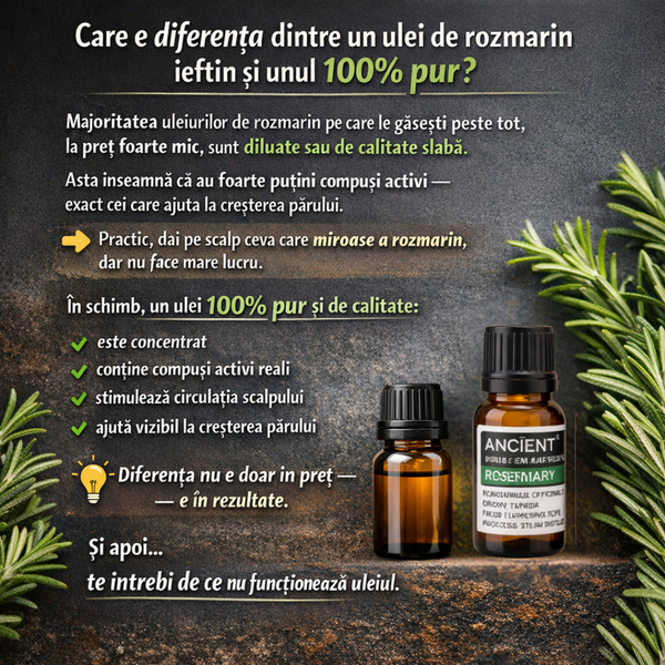 Set de 2 uleiuri esențiale de rozmarin 100% PUR + Pipeta CADOU