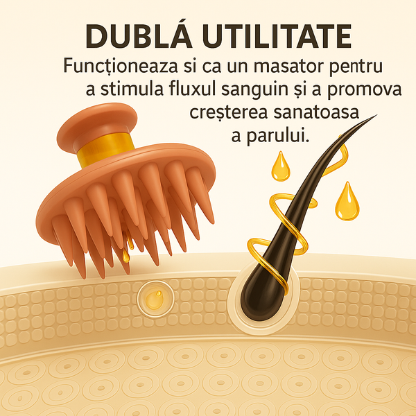 Perie pentru Masaj Scalp cu Aplicator de Ulei