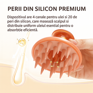 Perie pentru Masaj Scalp cu Aplicator de Ulei