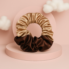 Scrunchie din satin cu dublă functie de ondulare