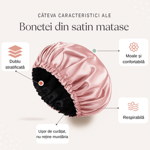 Boneta din material satinat pentru protectia parului