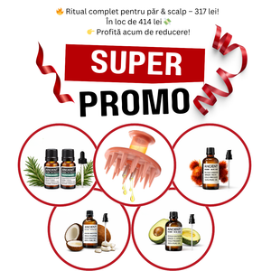 Pachet Super Promo -  Perie + Ulei Rozmarin + Ricin + Cocos + Avocado